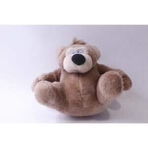 Wallace Berrie, Plush Bear with Sleepy Eyes, Brown, Soft Toy, Stuffed Animal,